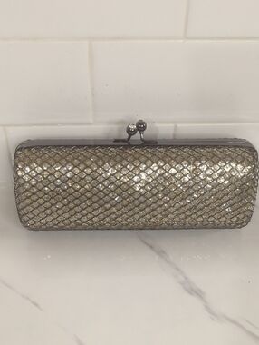 Vintage 1970s Sequined Gold Evening Clutch Bag